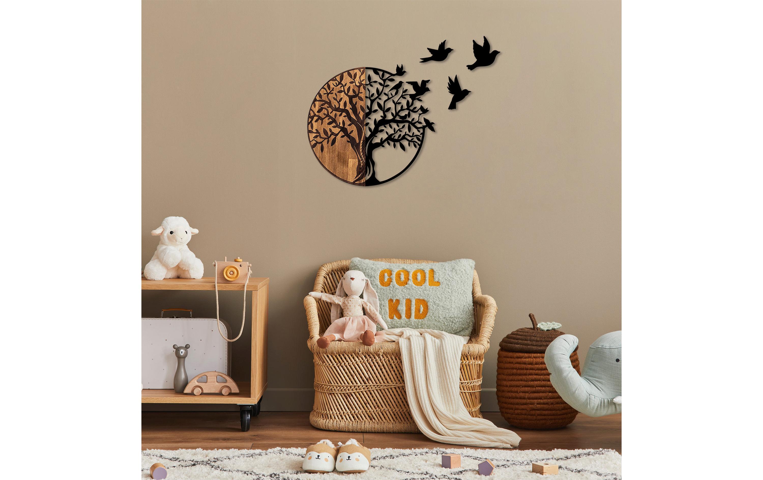 Wanddekoration Birds Tree 92 x 71 cmMetall-Wand-Accessoire