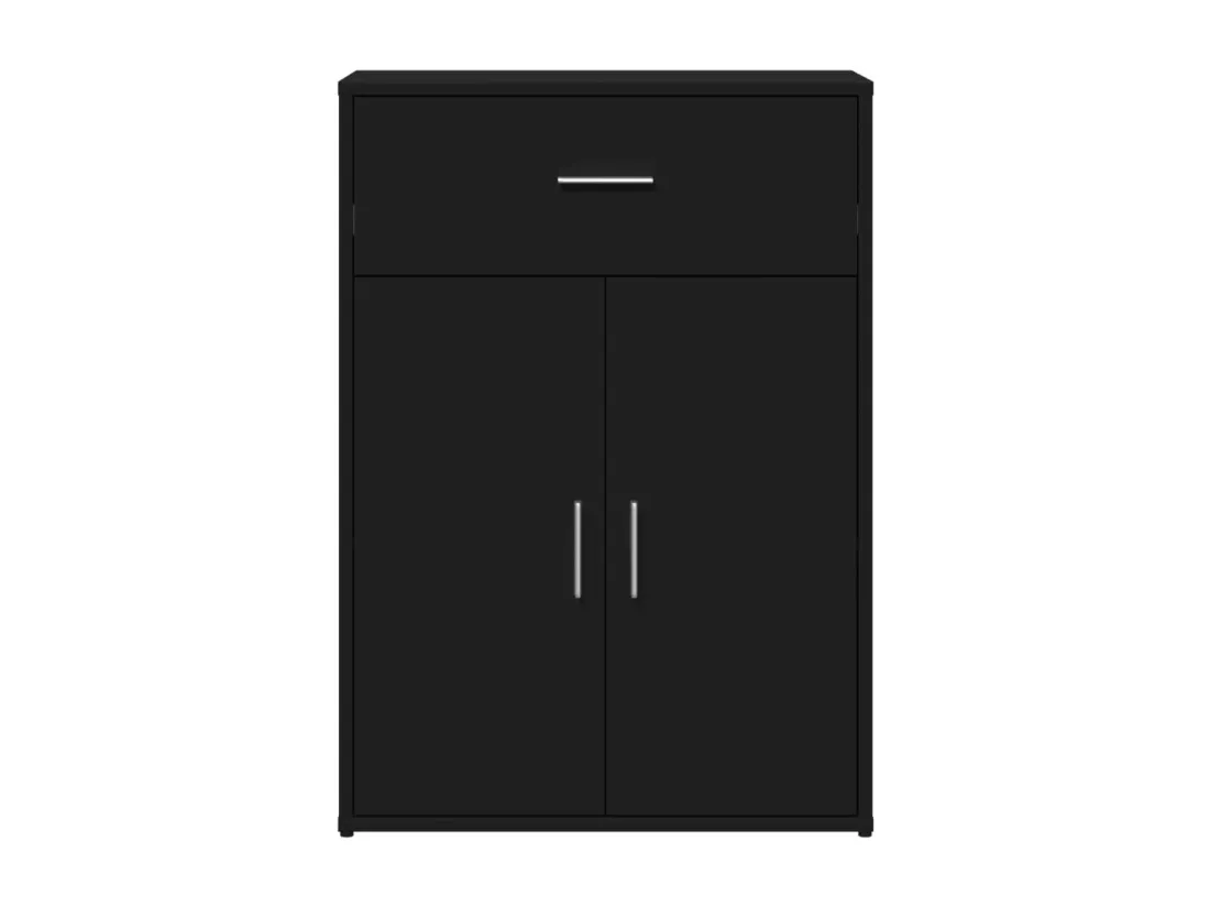Buffet noir 60x30x84 cm bois d'ingénierie