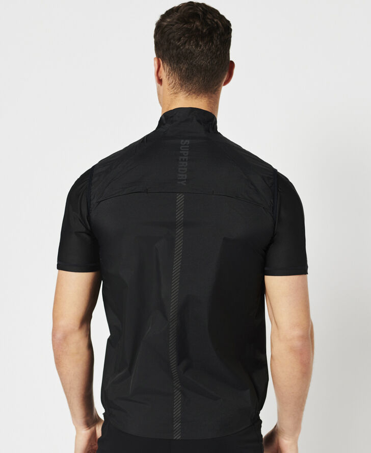 Superdry RUN LW WIND GILET Black