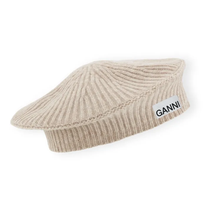 Ganni Béret Côtelé Laine Recyclée | Sable