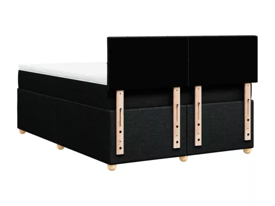 Sommier à lattes de lit avec matelas Noir 140x190 cm Tissu