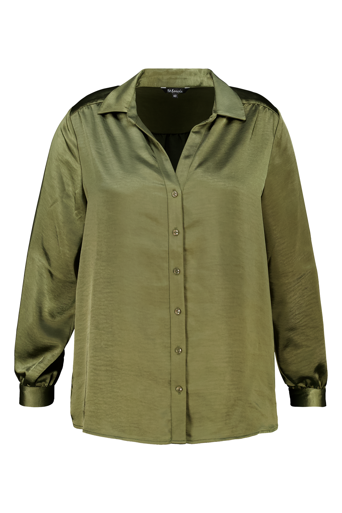 Blouse in satijnen look Khaki