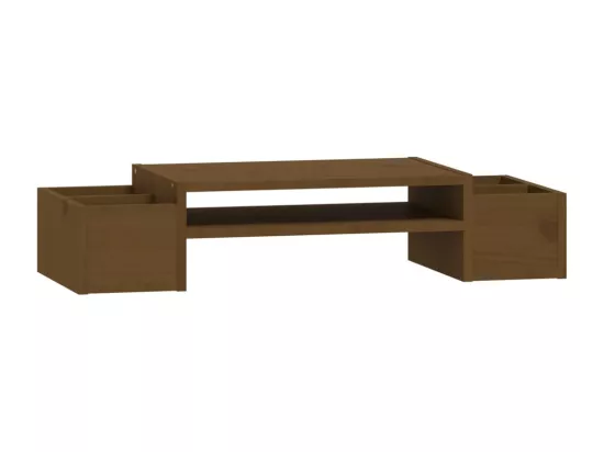 Support de moniteur Marron miel 70x27,5x15cm Bois de pin solide