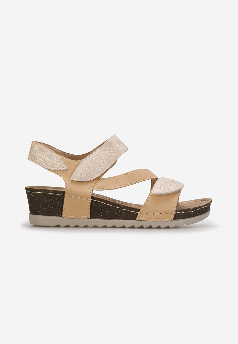 Sandales à plateforme beige Falia