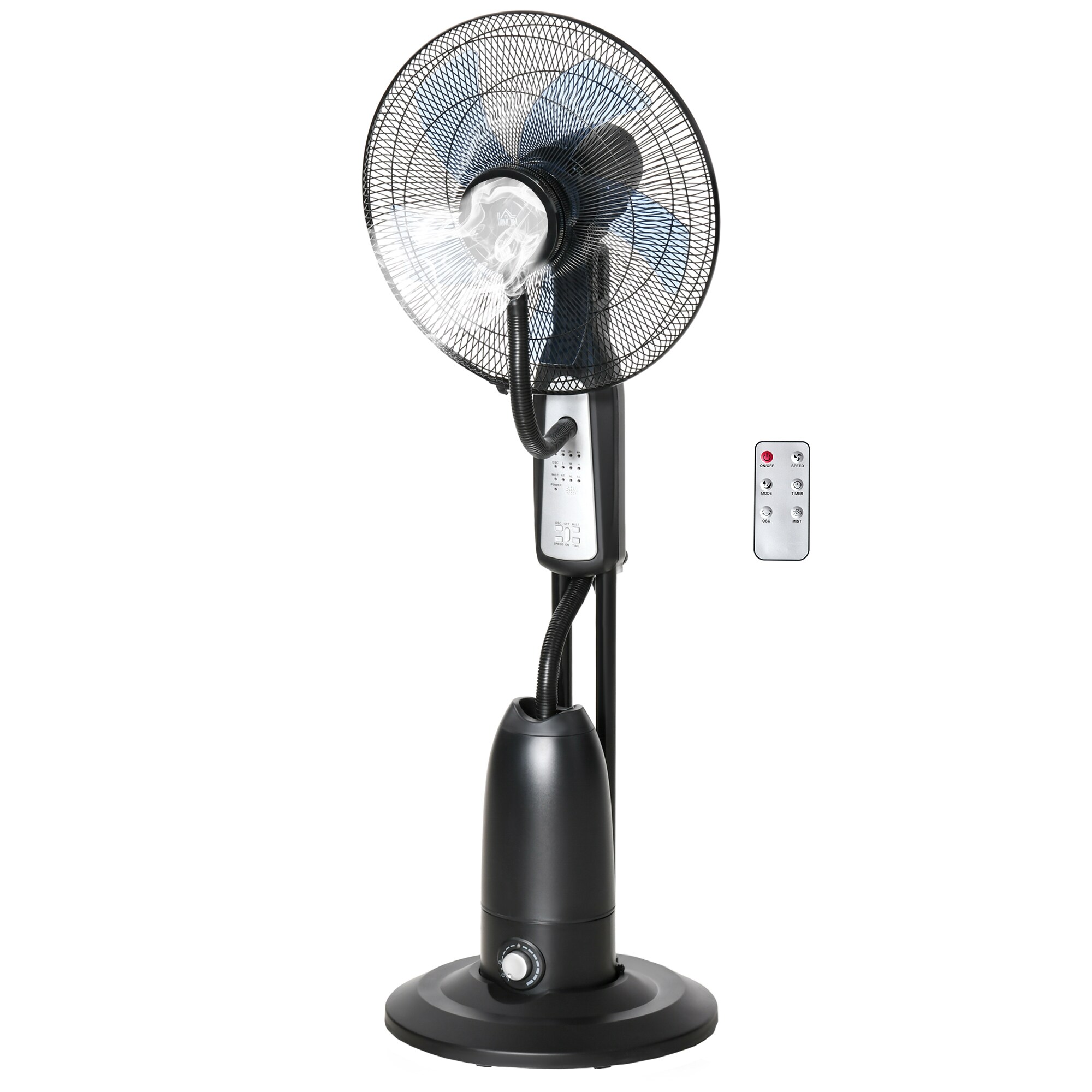 HOMCOM Standventilator mit Wasserzerstäuber schwarz 44,5 x 120 cm (ØxH)