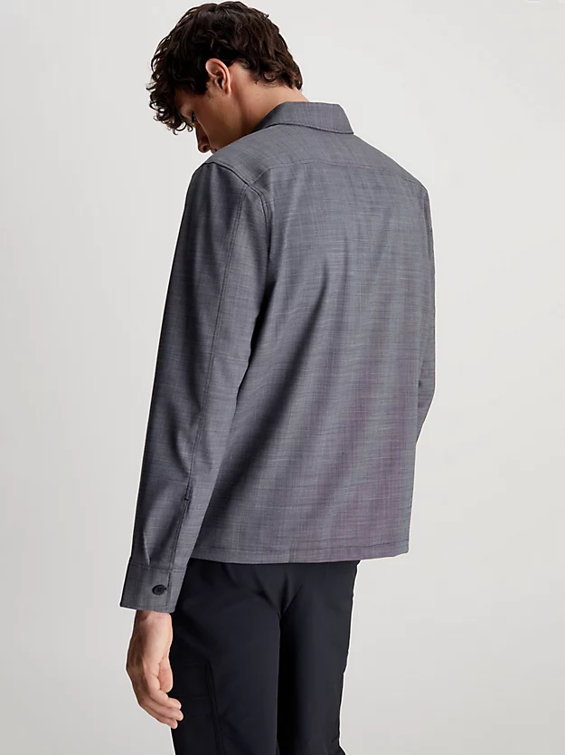 Camisa texturizada em mistura de lã