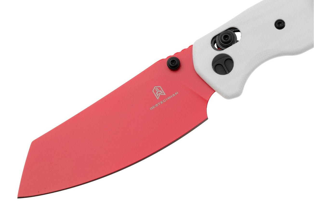 Bestechman Cicada's Wing BMK06G Red Coated 10Cr15MoV, White G10, zakmes