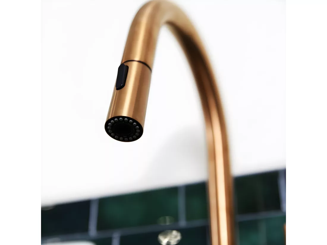 Architek mitigeur évier douchette extractible cuivre brossé - Essebagno