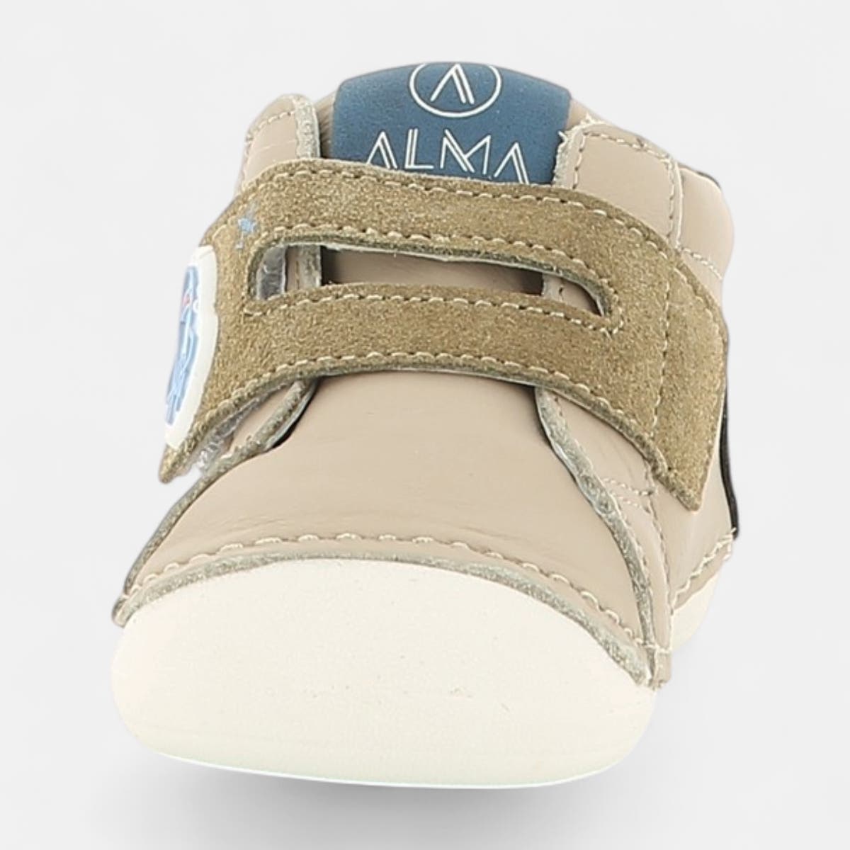 Baskets hautes Bébé garçon en cuir taupe