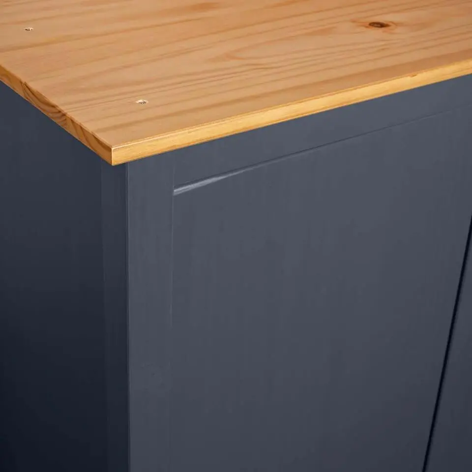 vidaXL - 2-deurs Kledingkast Hill met 1 lade - Grenenhout - Grijs - 89x50x170 cm