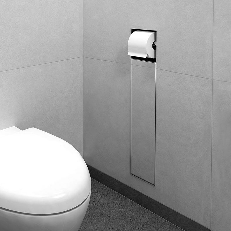 LoooX Closed inbouw toilettborstelhouder   toiletrolhouder betegelbaar Antraciet