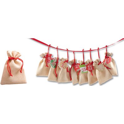 Kit calendrier de l'Avent, sac de jute, naturel