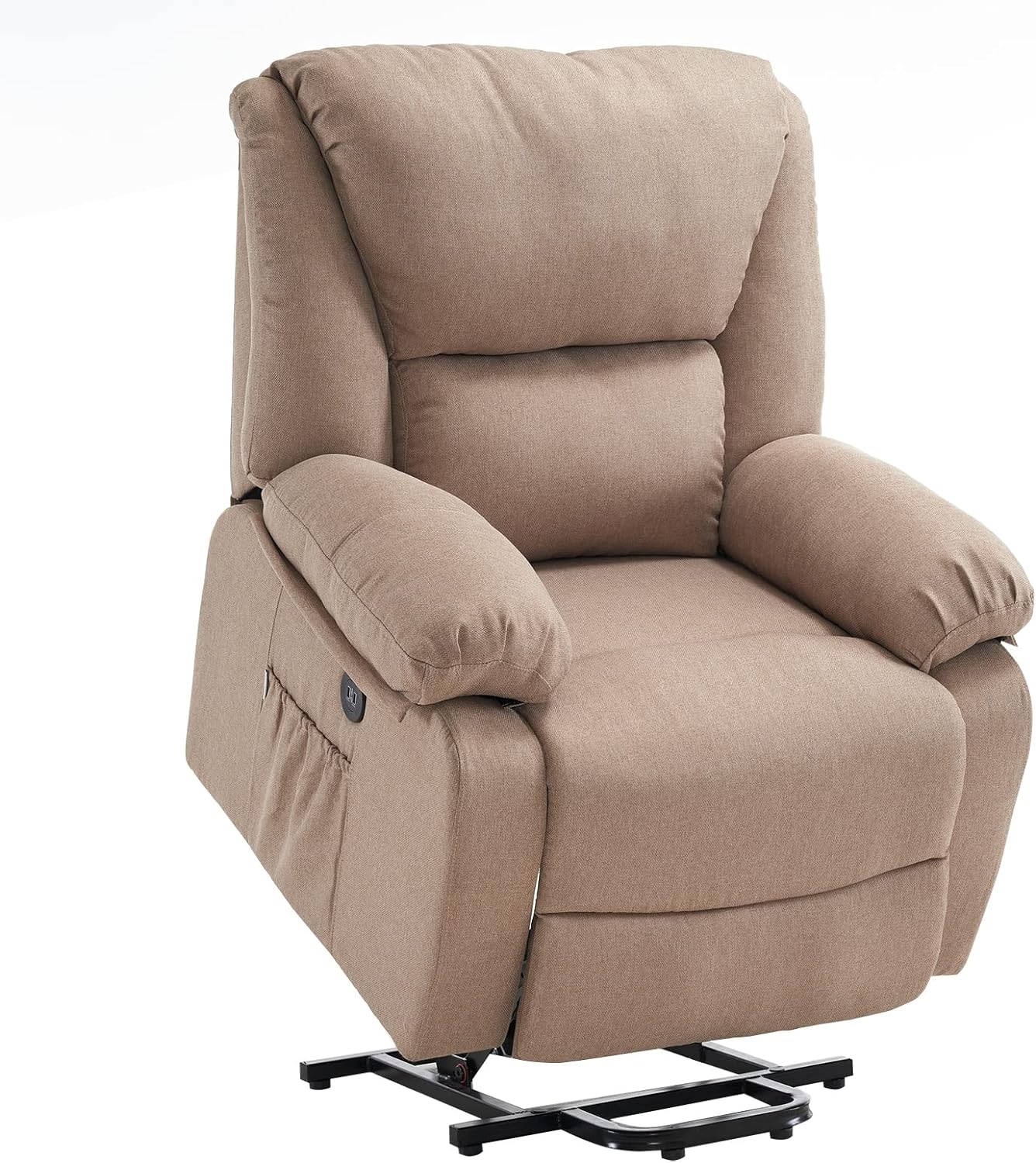 Poltrona de massagem relaxante ECODE Stelvio com elevação, reclinação elétrica de 160º, função de aquecimento, programas automáticos, vibração, 2 portas USB para carregamento, classificação A++, ECO-8520UP (bege)