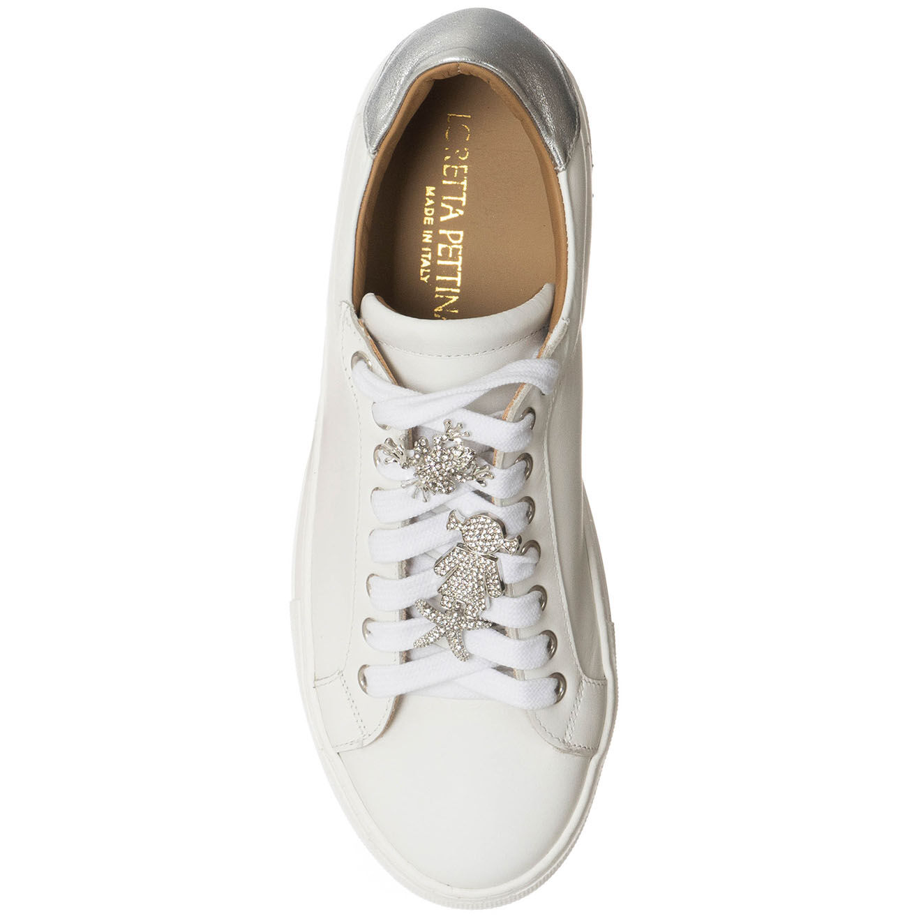 Loretta Pettinari Sneakers en Cuir Neila blanches - Plateforme 3.5 cm