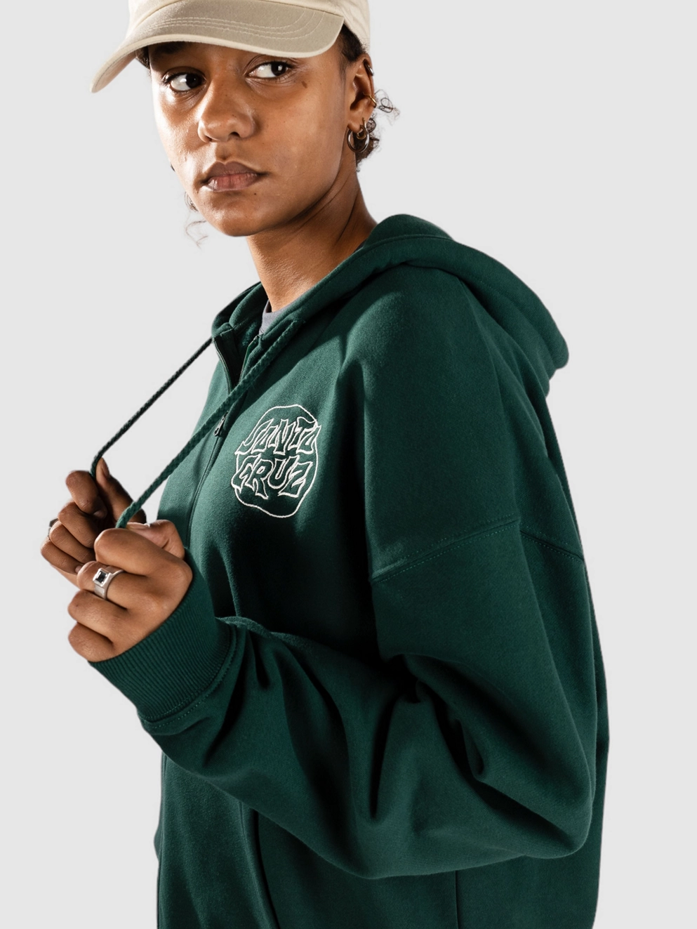 Santa Cruz Fever Dream Dot Zip Hoodie emerald