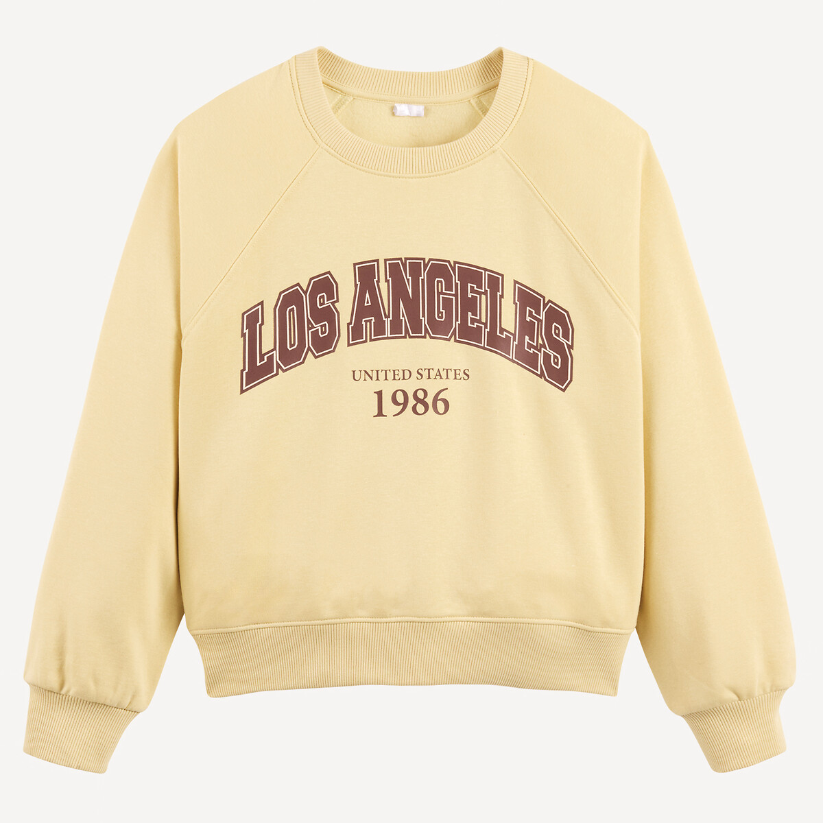 COLEÇÕES LA REDOUTE<br>Suéter de gola redonda em fleece, estilo universitário
