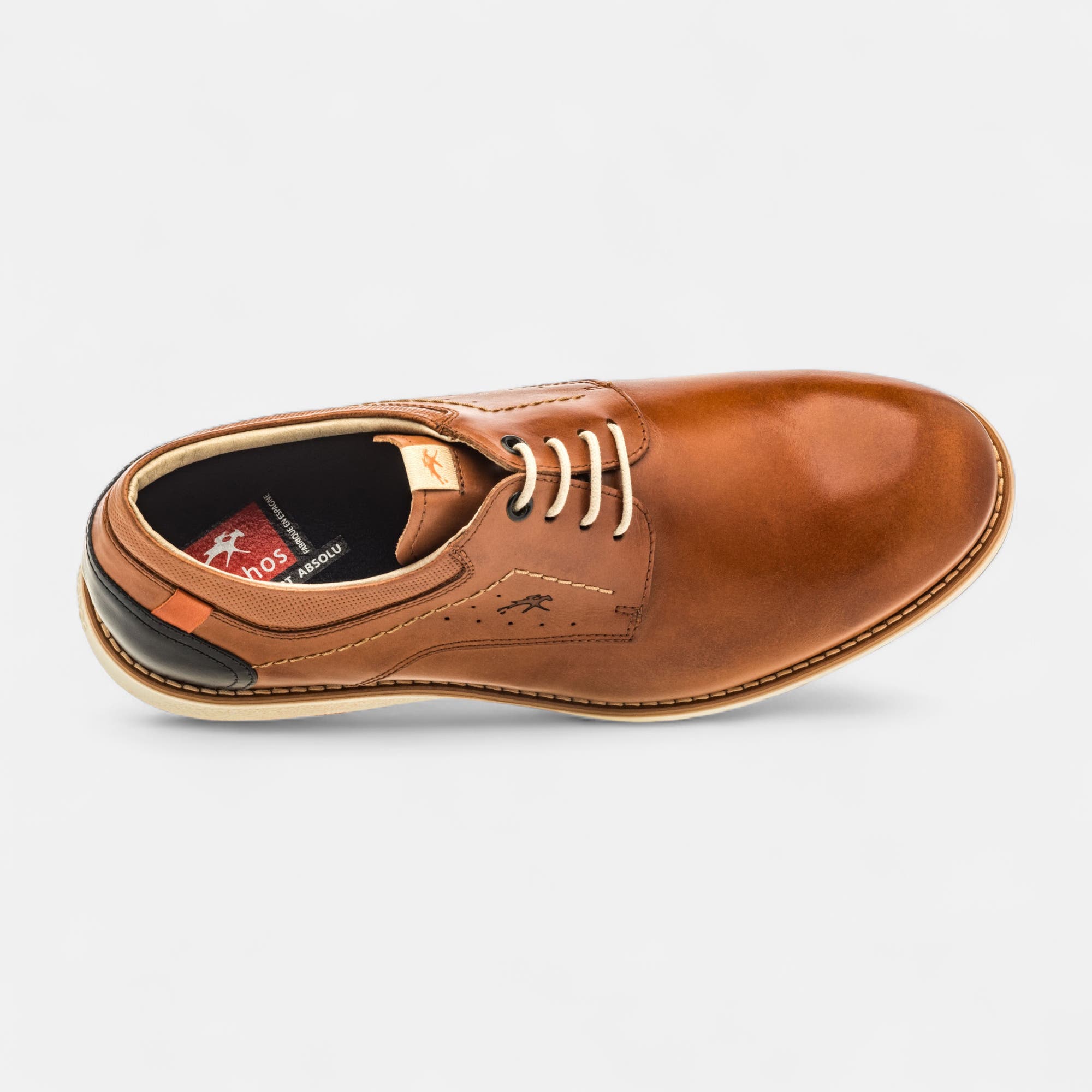 Derbies pieds sensibles Homme en cuir cognac
