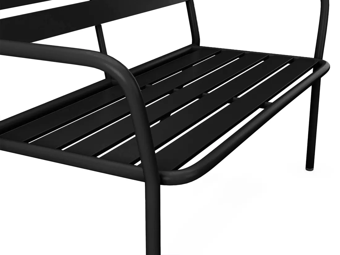 Banc de jardin en métal - Noir - MIRMANDE de MYLIA