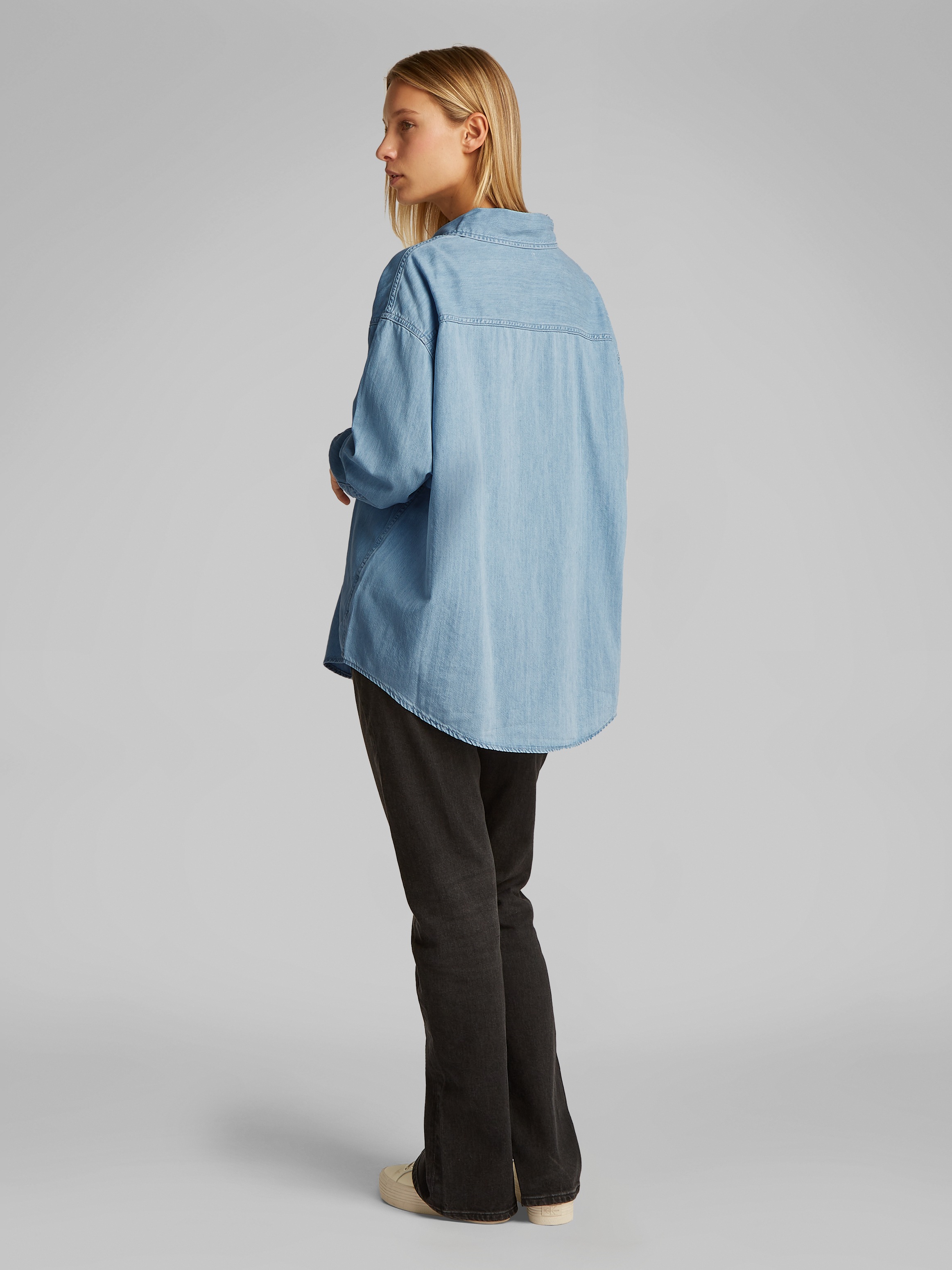 Calvin Klein Jeans Jeansbluse »OVERSIZED LS DENIM SHIRT« mit Logostickerei