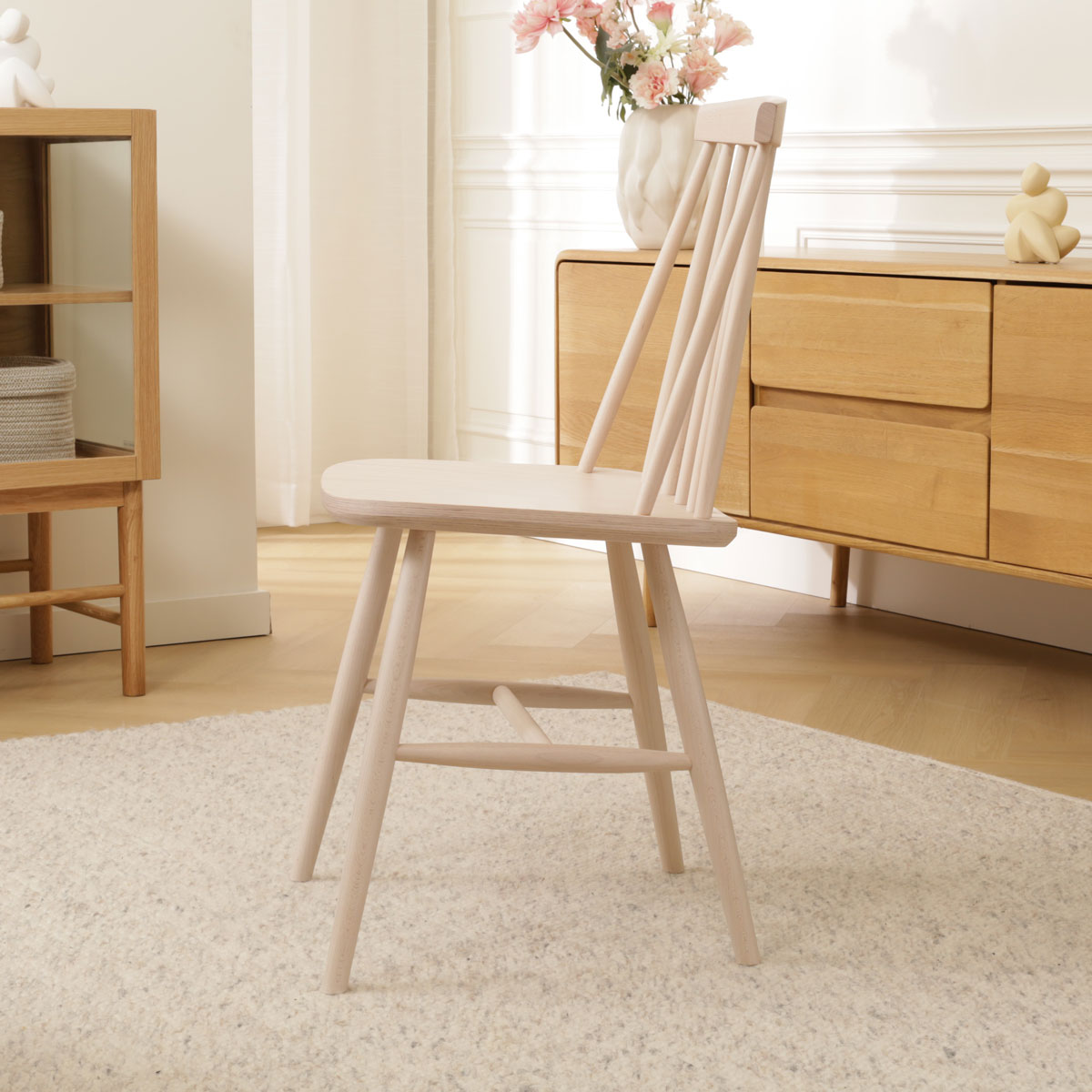 Houten spijlenstoel Filou - whitewash