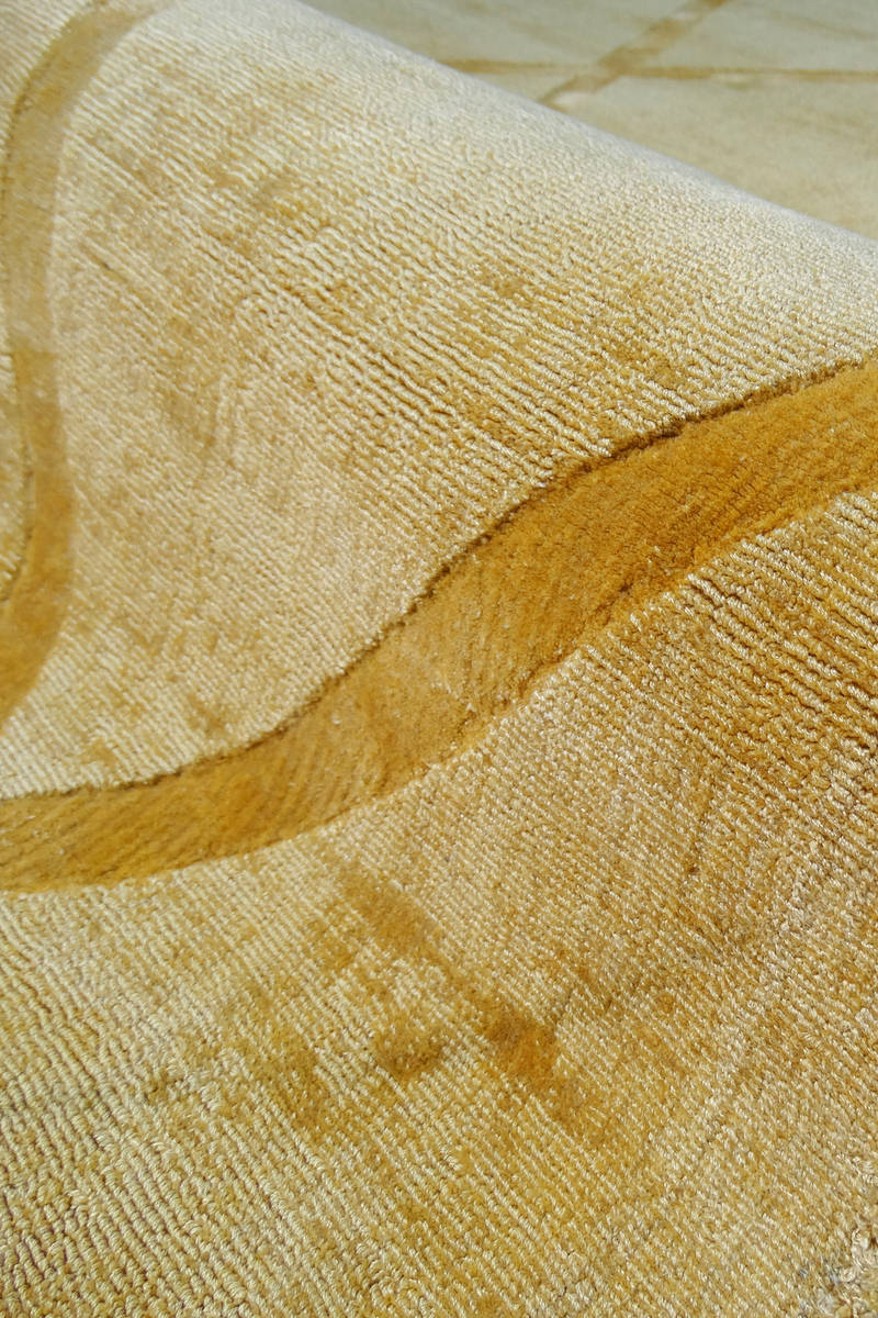 Kurzflorteppich LUXURY 200 - gelb - Retro-Design - 80x150 cm