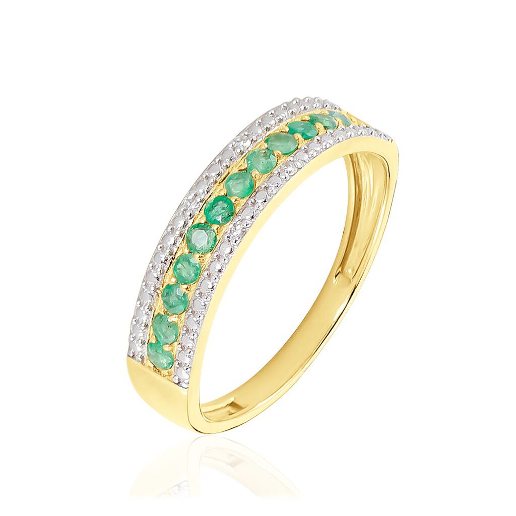 Bague Amias Or Jaune Emeraude Diamant