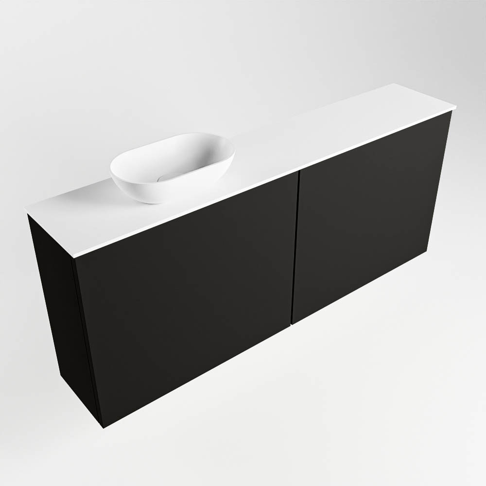 Mondiaz Fowy toiletmeubel 120cm urban met witte waskom links zonder kraangat