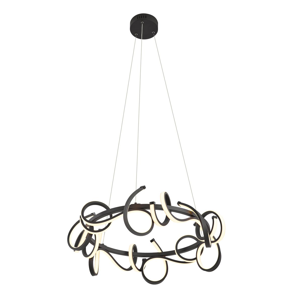 Design hanglamp zwart rond 3-staps dimbaar - Krisscross
