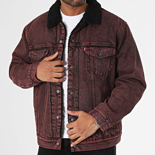 Veste Jean Col Mouton A5784 Bordeaux