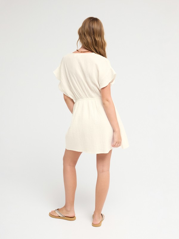 Bright Mornings Mini Robe portefeuille Blanc Femme