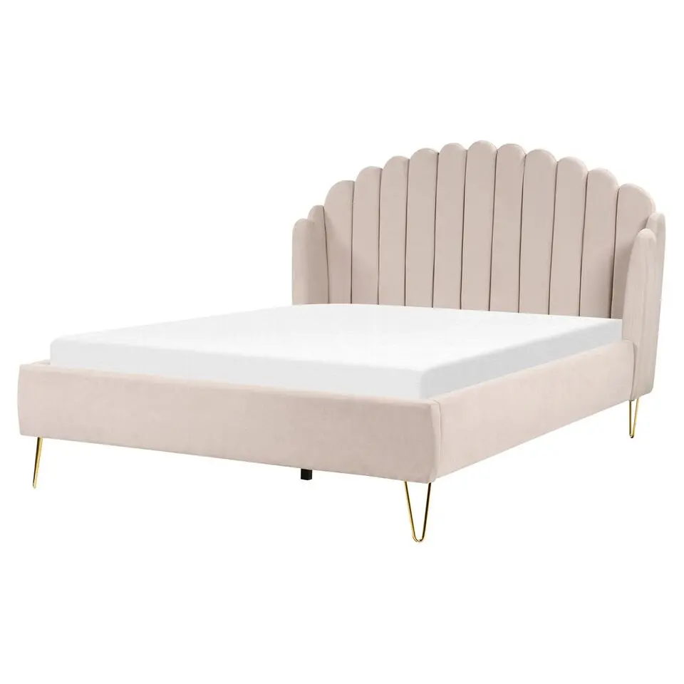 AMBILLOU - Bed - Lichtbeige - 160 x 200 cm - Polyester