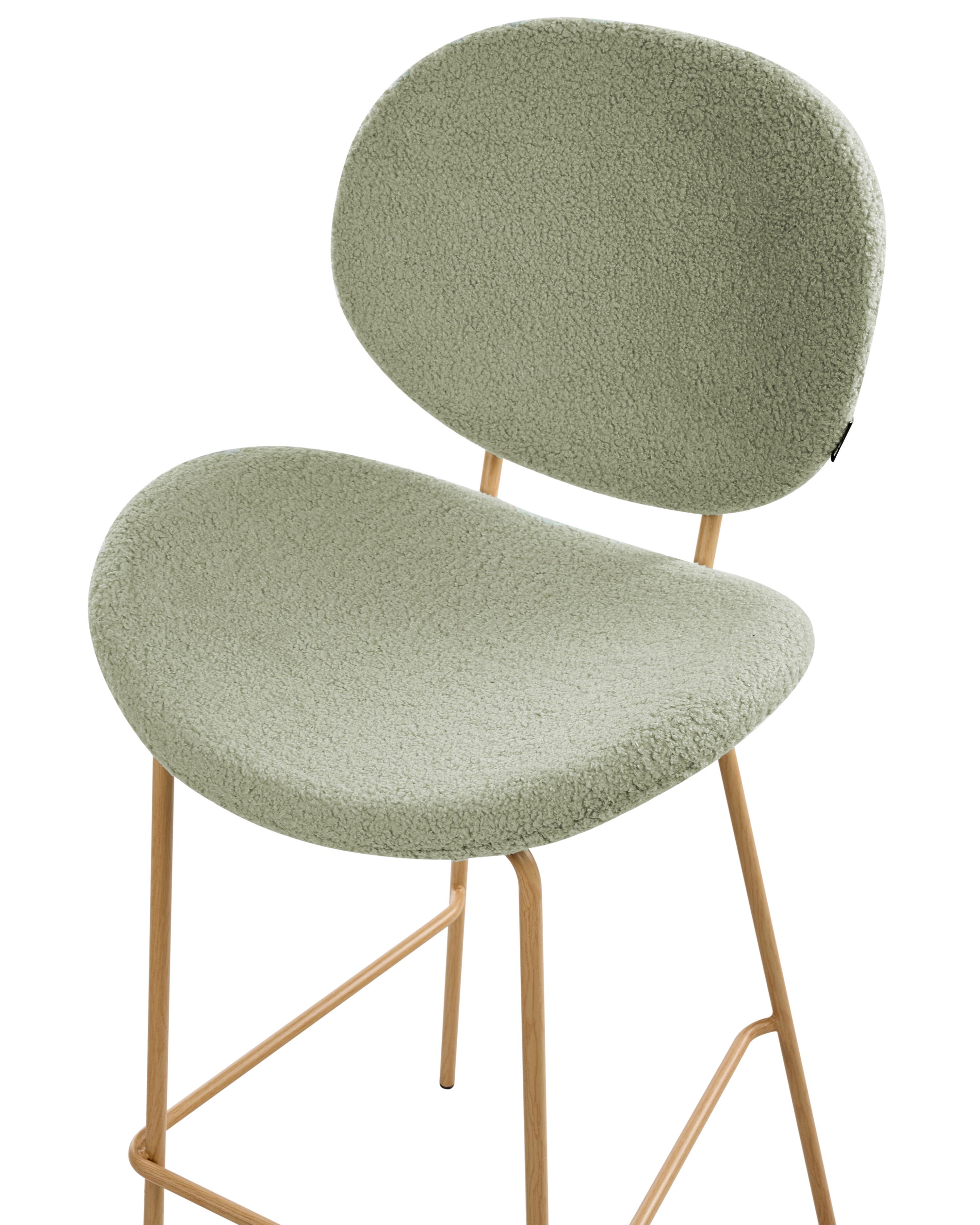 Set van 2 barstoelen LUANA Bouclé Lichtgroen