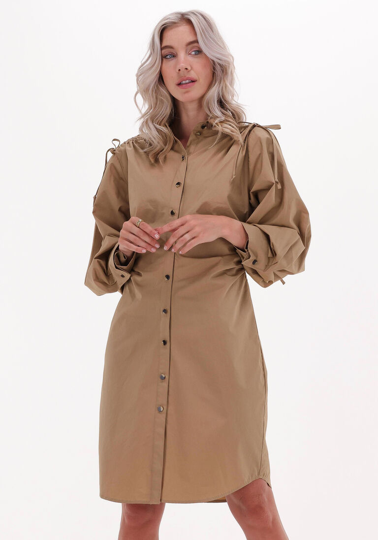 SECOND FEMALE camel second female mini jurk ficus dress