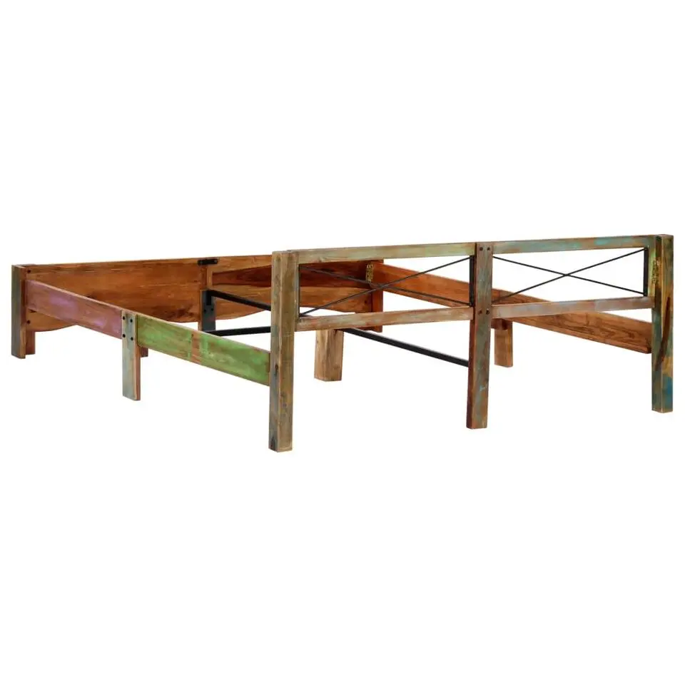 vidaXL - Bed frame - Multikleur - Massief gerecycled hout - 180x200 cm