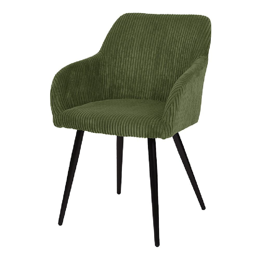 Fauteuil Celia bois et polyester côtelé vert