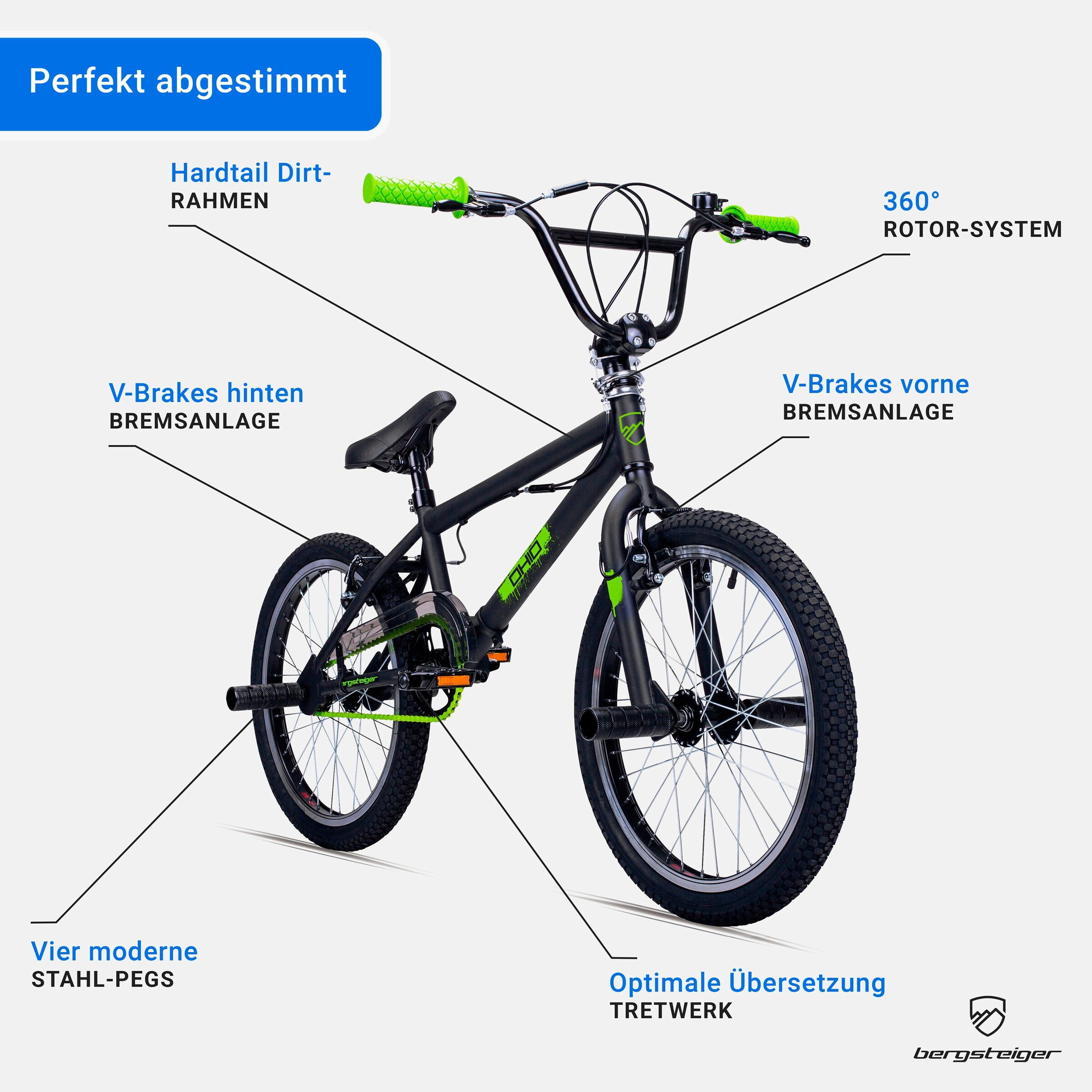 Bergsteiger BMX Ohio 20 Zoll | toxic green (matt)