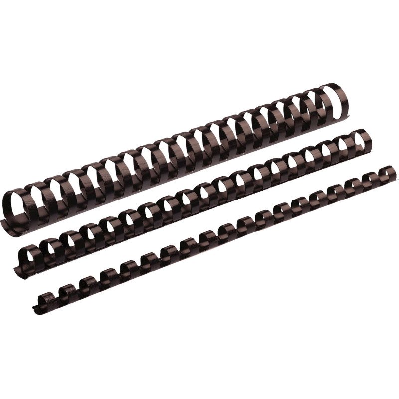 Baguette reliure à anneaux plastique, 22 mm noir - boite de 50