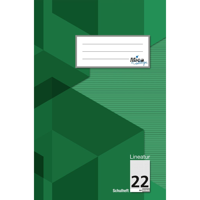 Schulheft A4 - Lineatur 22 - kariert - 16 Blatt