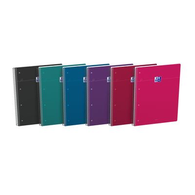 Oxford Smart - Cahier à spirale A4 (23 x 29.7) - 160 pages - petits carreaux (5x5 mm) - 4 trous - Optik P - disponible dans différentes couleurs intense