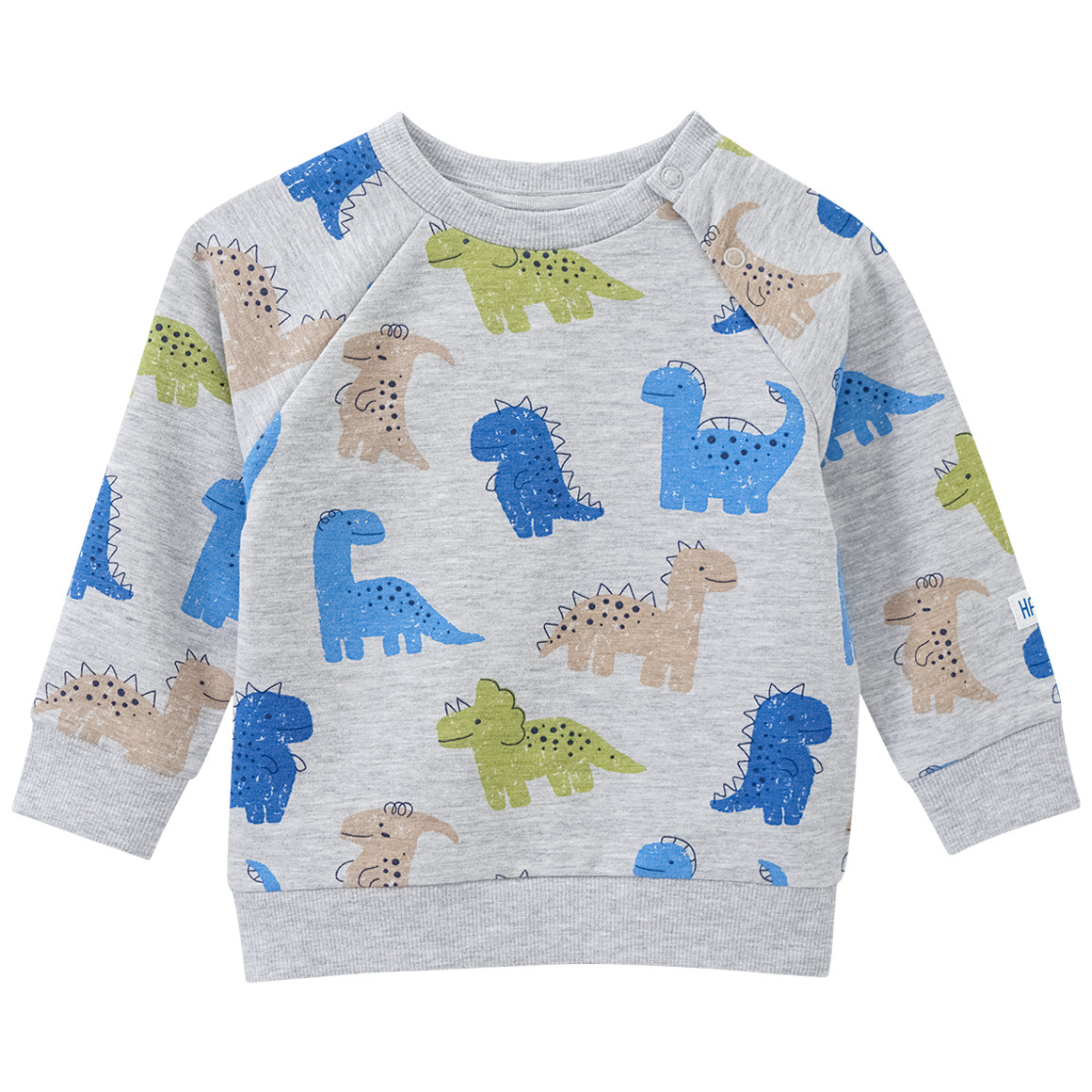 Topomini Baby Sweatshirt mit Dinos allover hellgrau