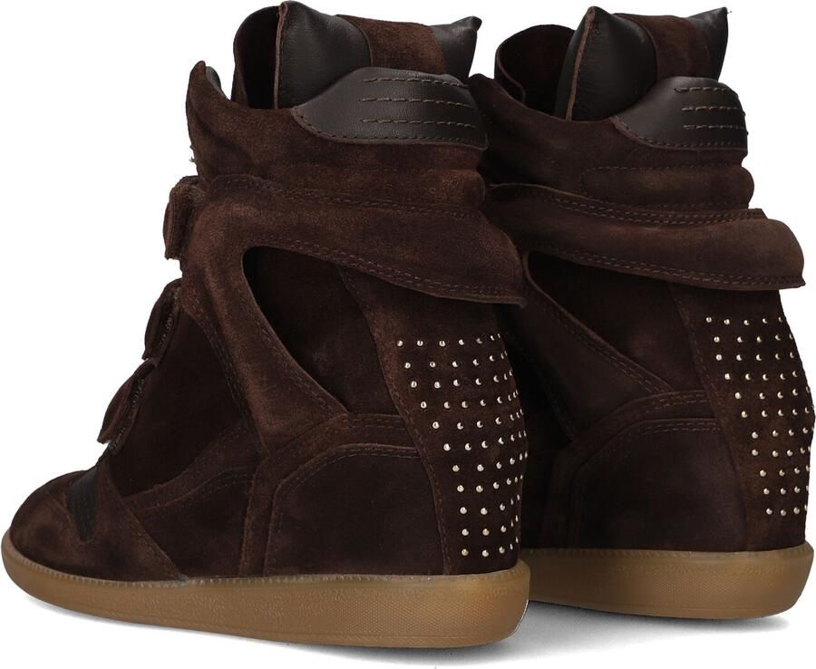 Bronx dames sneaker sleehak Jae-yy triple strap suede bruin