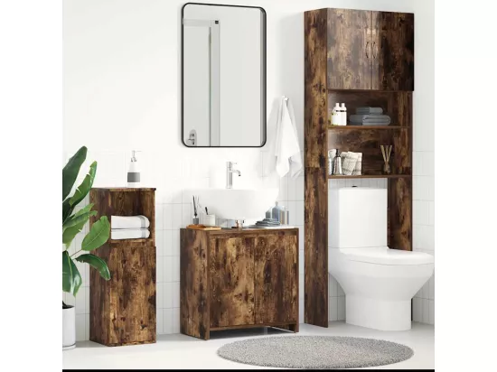 Armoire de bain Chêne fumé 60x33x61 cm Bois d'ingénierie