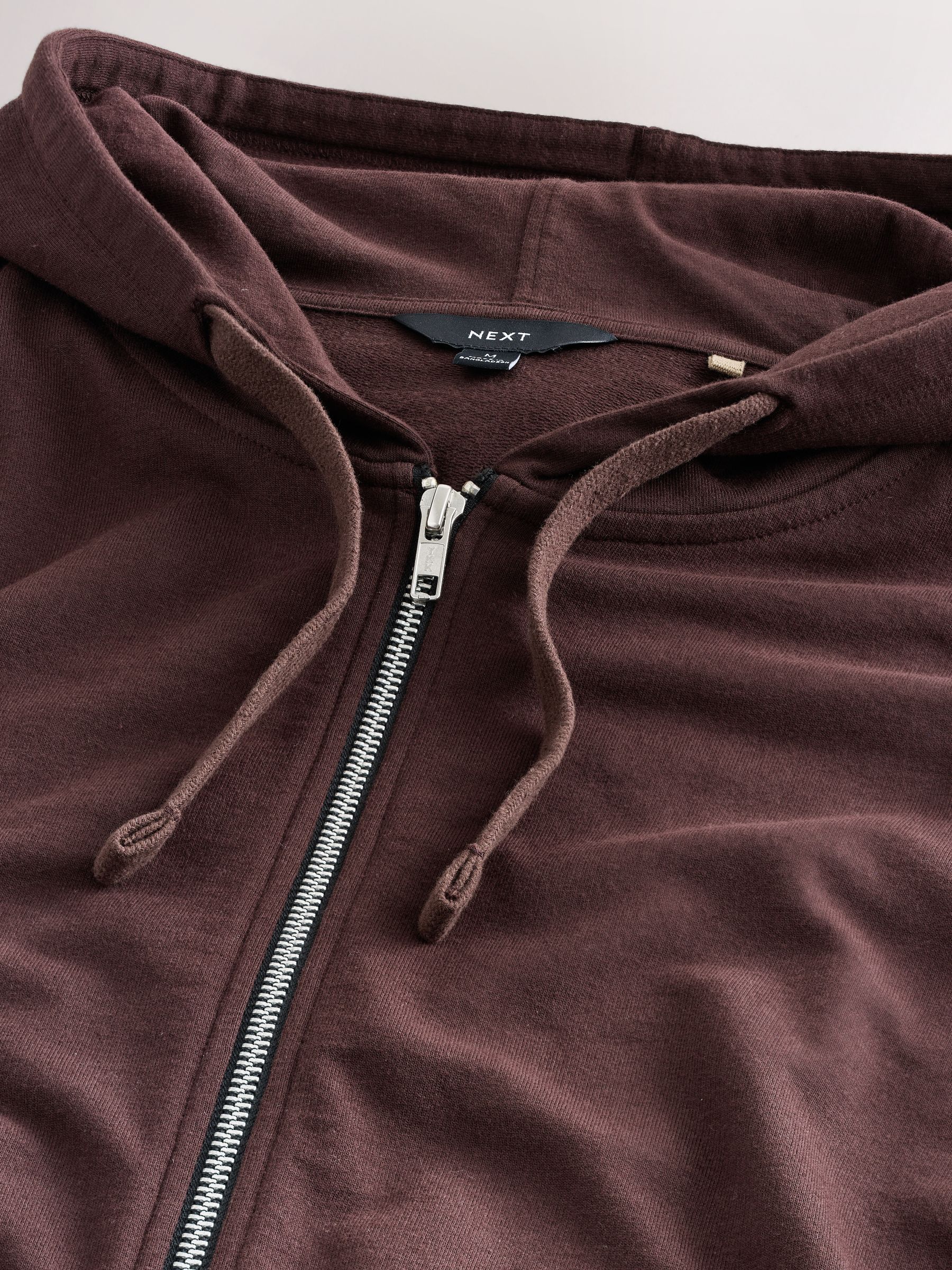 Chocoladebruin - Lichte hoodie met rits