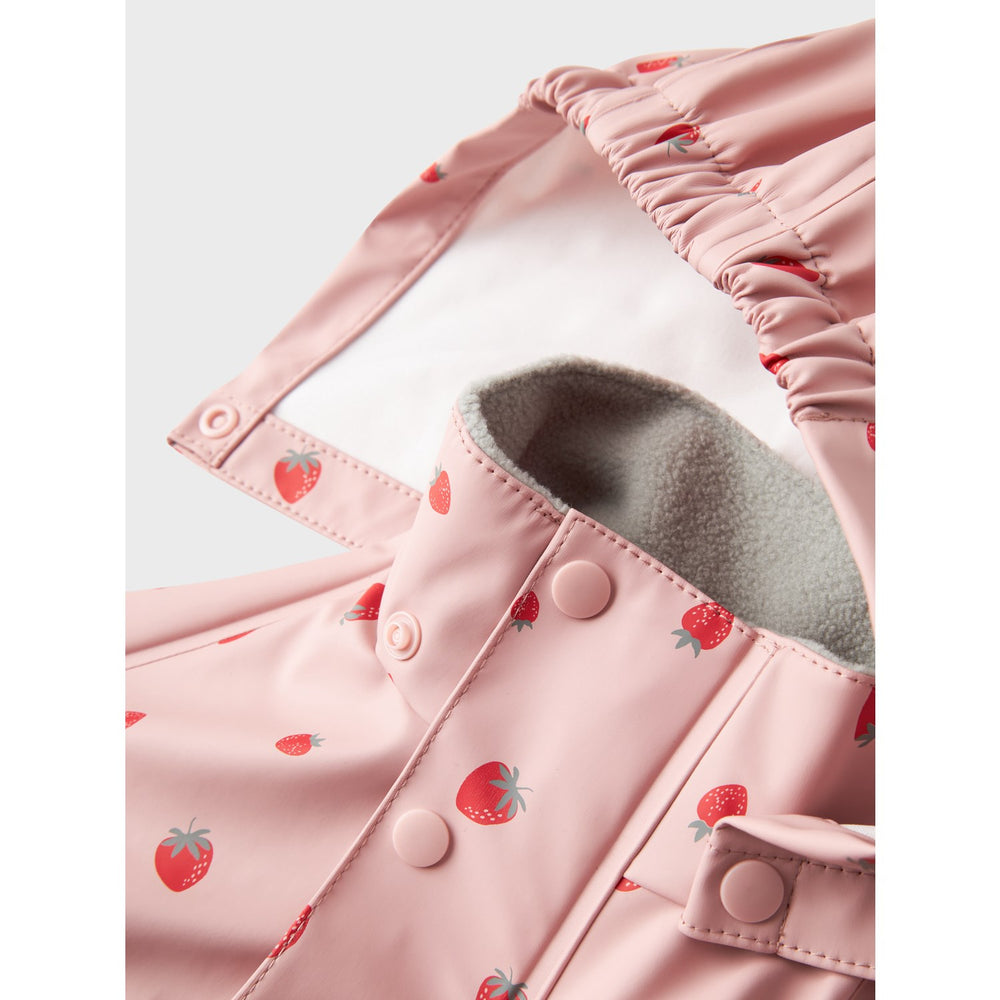 Køb Name It Pale Mauve Strawberry Dry10 Regnsæt AOP Fo