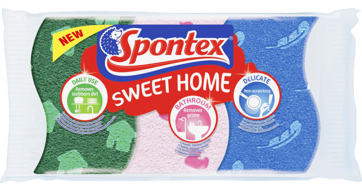 Spontex Sweet Home Viskose Schwamm 3er-Packung