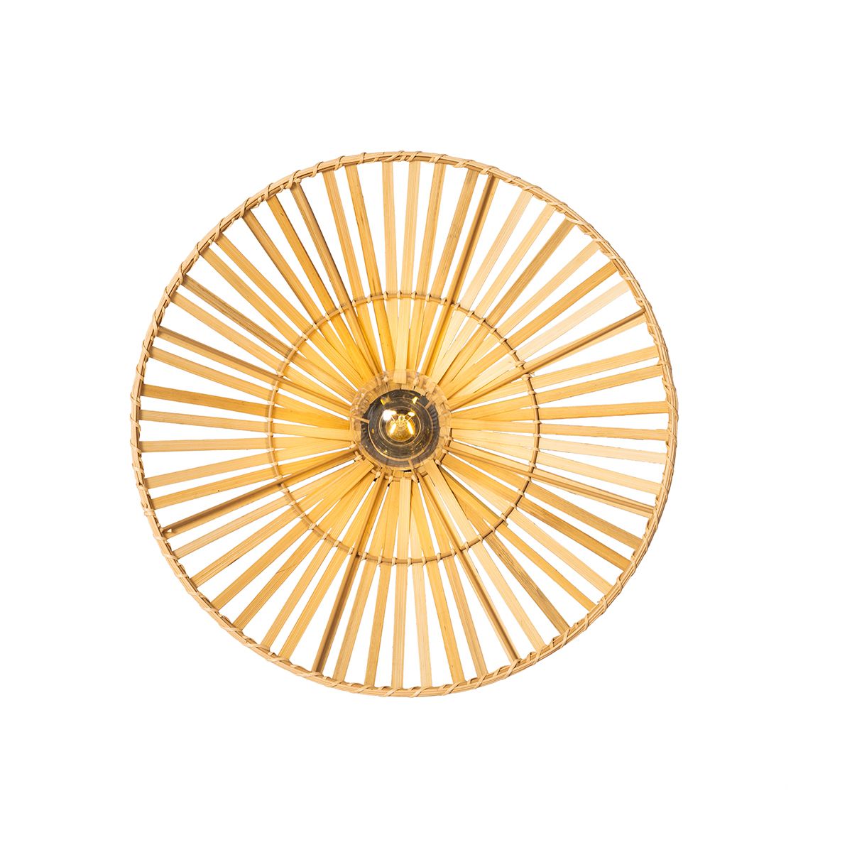 Oosterse wandlamp zwart met naturel bamboe - Pua