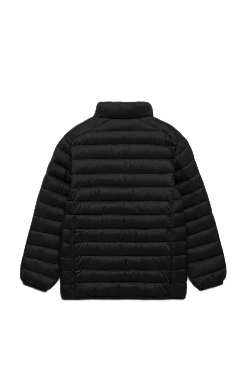 Mango Kids gewatteerde winterjas zwart