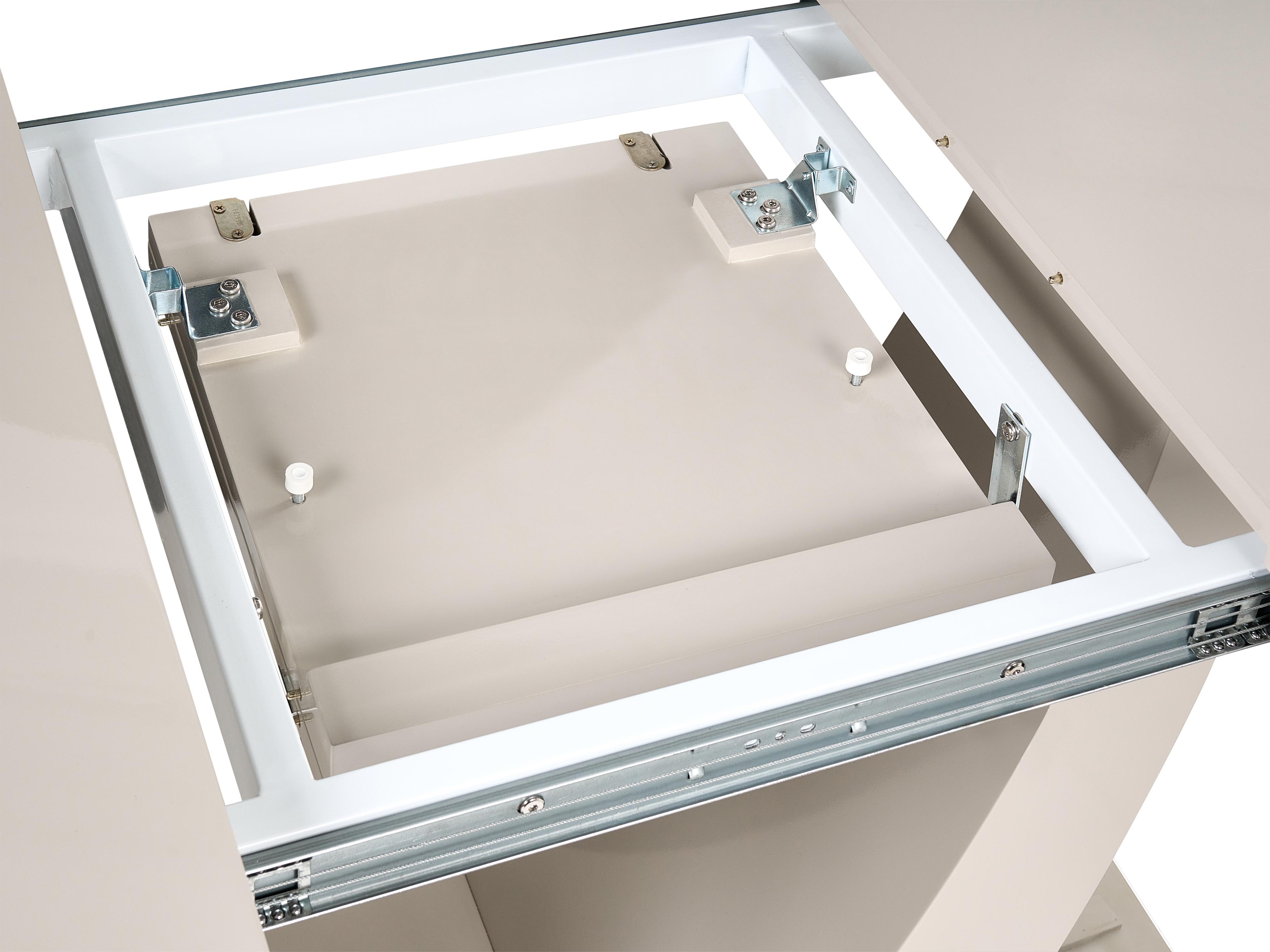 Eettafel uitschuifbaar MERRAN Lichtbeige 90 cm 160/200 cm