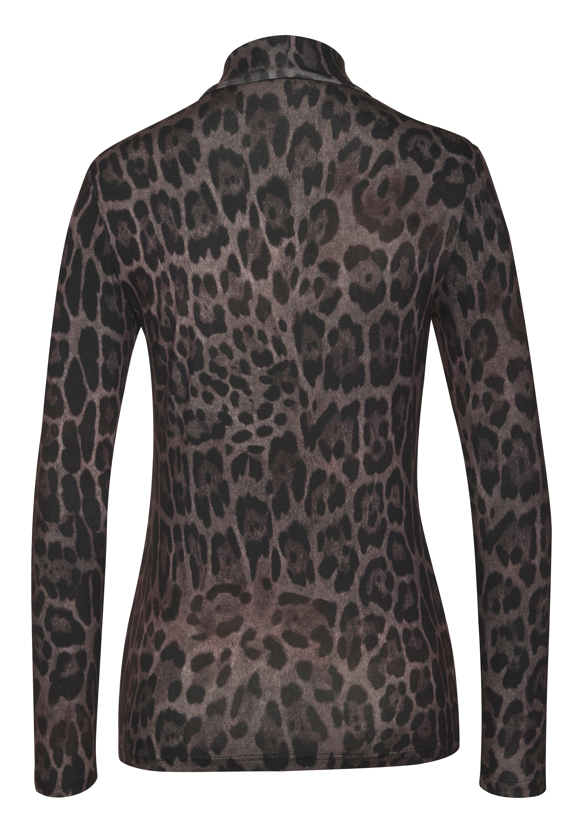 LASCANA Rollkragenshirt , mit Animalprint, Jerseyshirt, modisches Basic