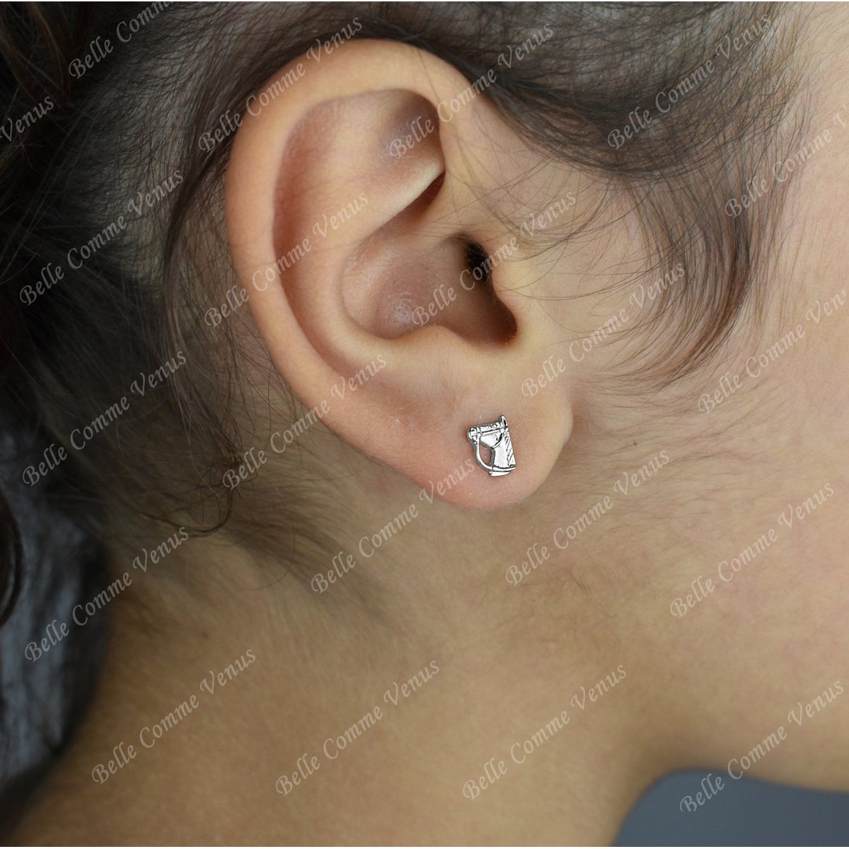Boucles d'oreilles tête de cheval Argent 925 Rhodié